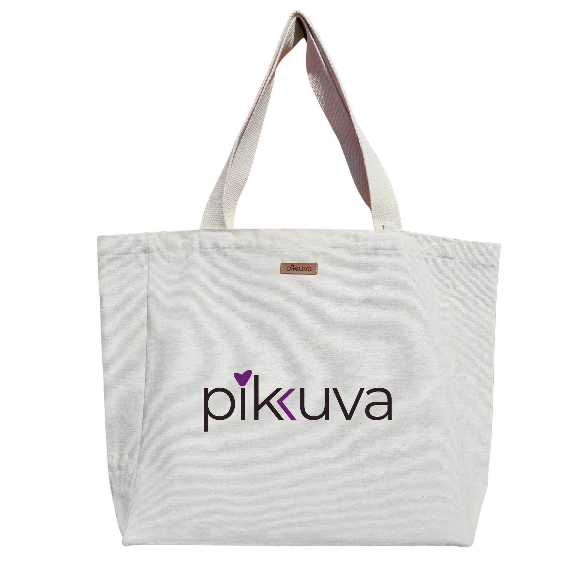 Piknik Temalı Modern Tote Çanta Tasarımı pikkuva Baskılıı Naturel Kanvas Bez Sap Beyaz Cırt Cırtlı Suluk Tutuculu — 20x24