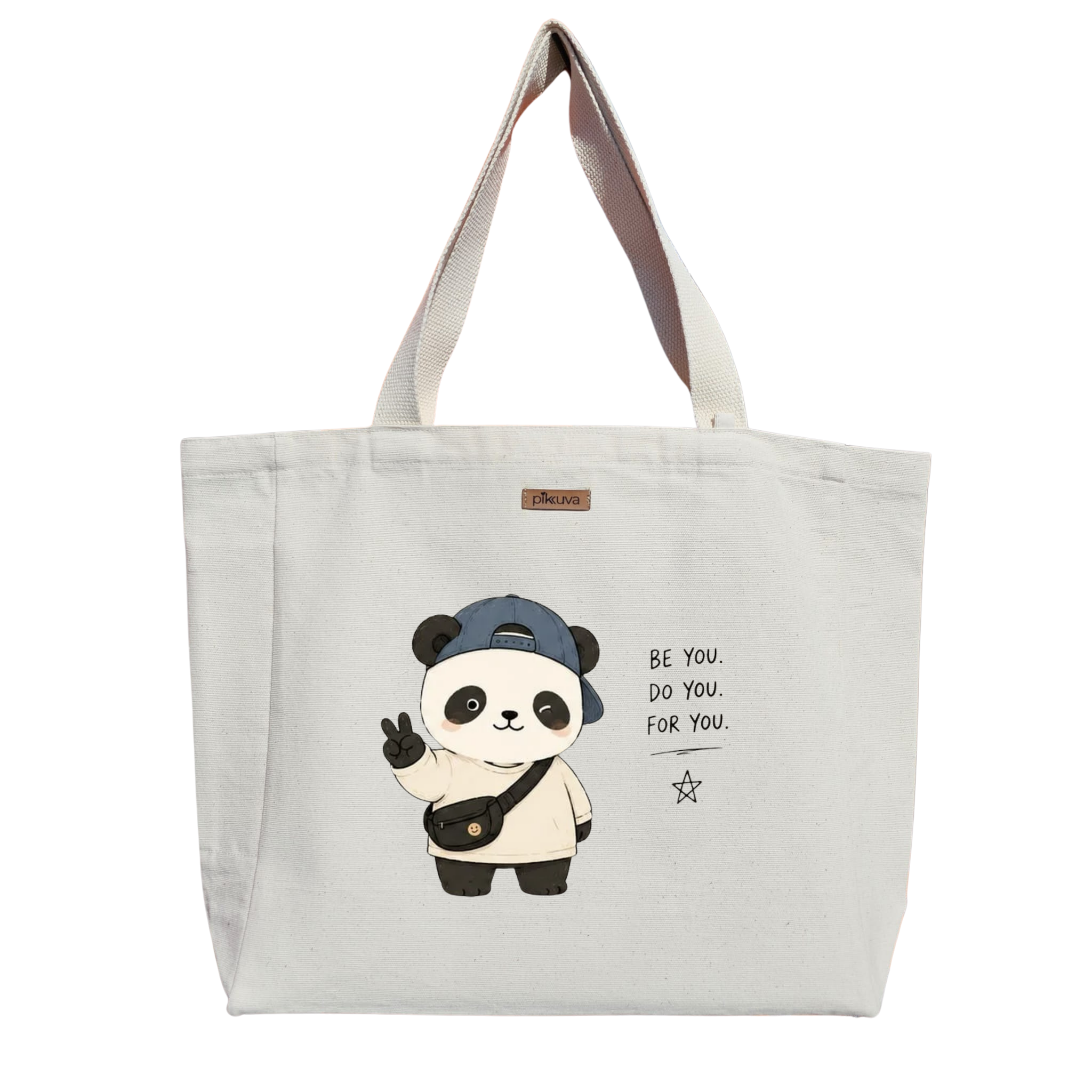 Kanvas Bez Çanta - Barış Dolu Panda Tasarımı — 20x24
