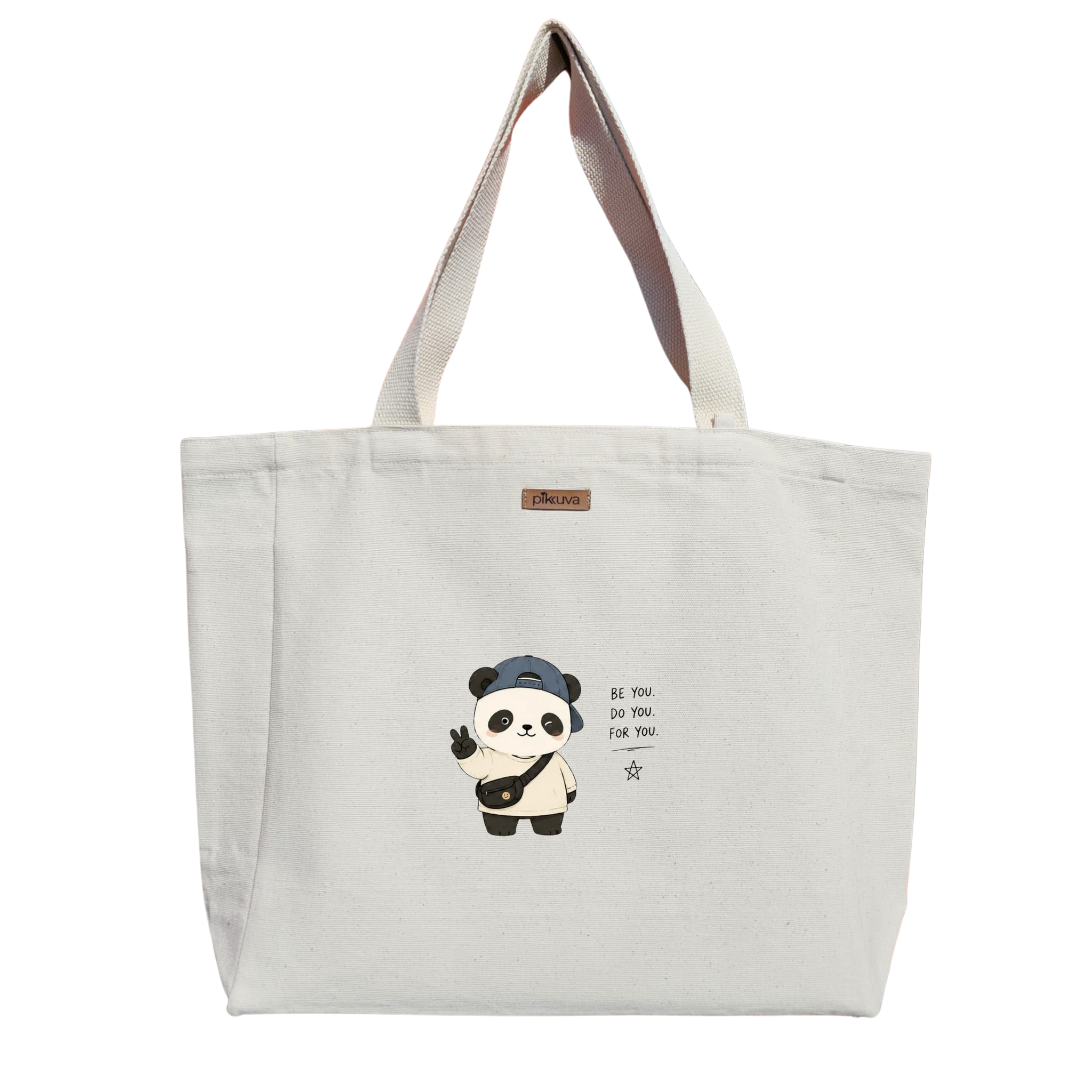 Kanvas Bez Çanta - Barış Dolu Panda Tasarımı — 12x20