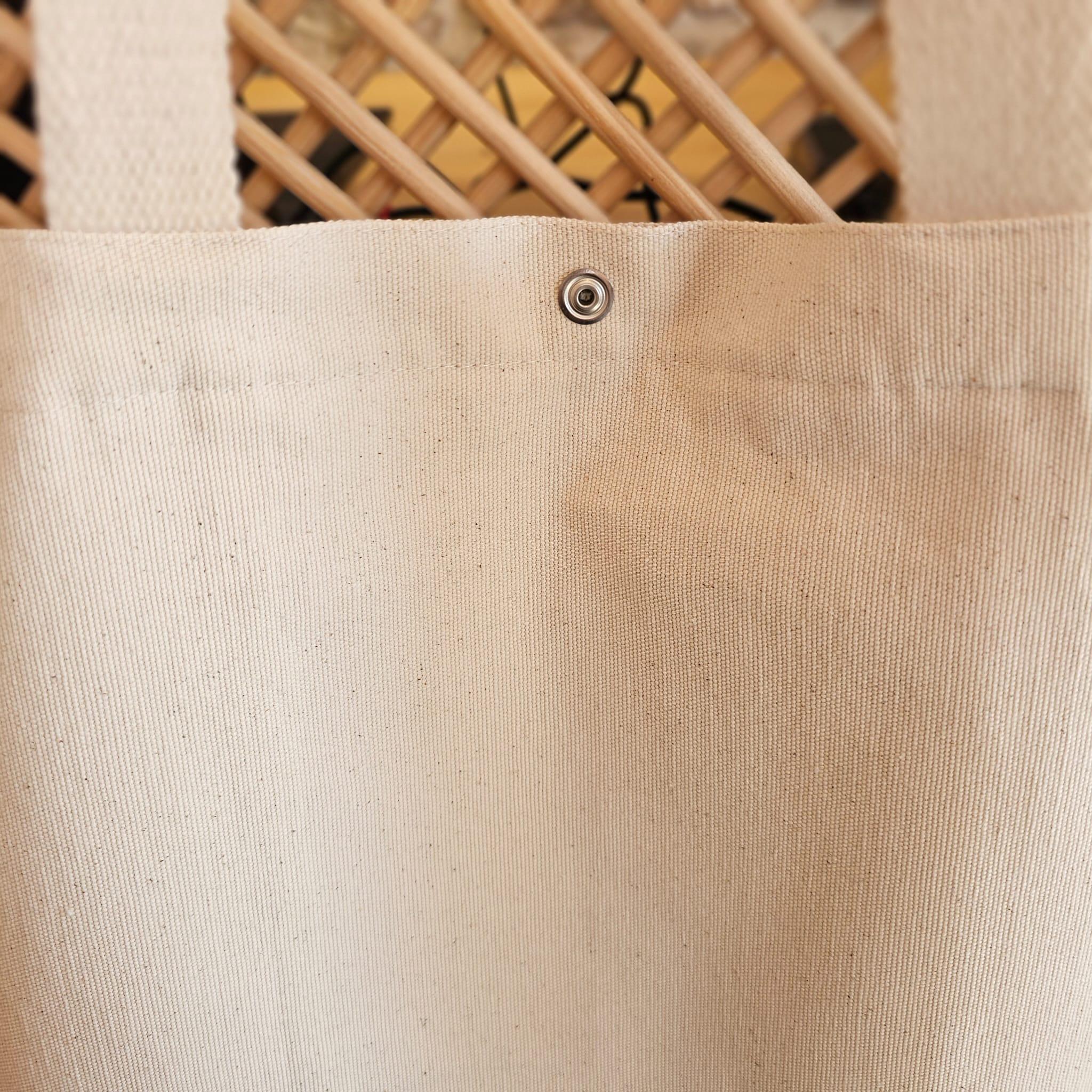 Plain Canvas Bottom Tote Bag, Without Gusset, Snap Closure image 6