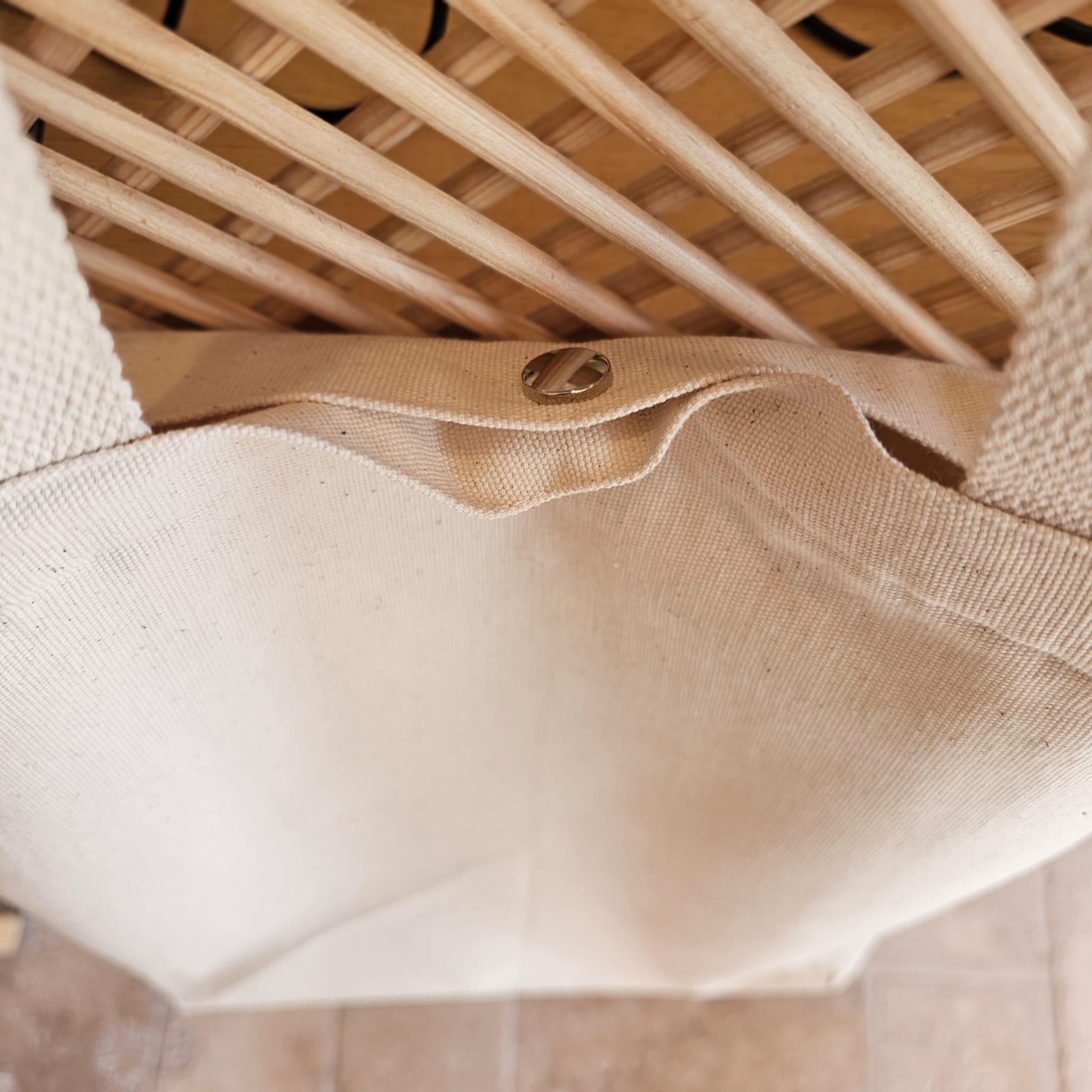Plain Canvas Bottom Tote Bag, Without Gusset, Snap Closure image 7