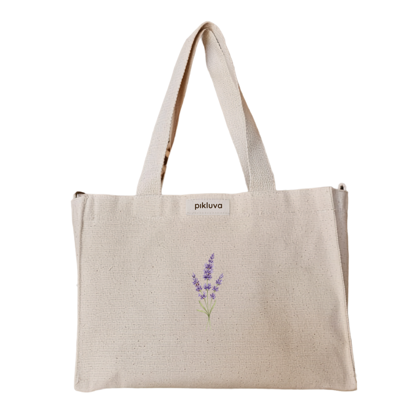 Lavanta Buketi Tasarımı Lavender bouquet design Baskılı Mini Kanvas Bez Çanta Kalın Dik Durabilen Kumaş