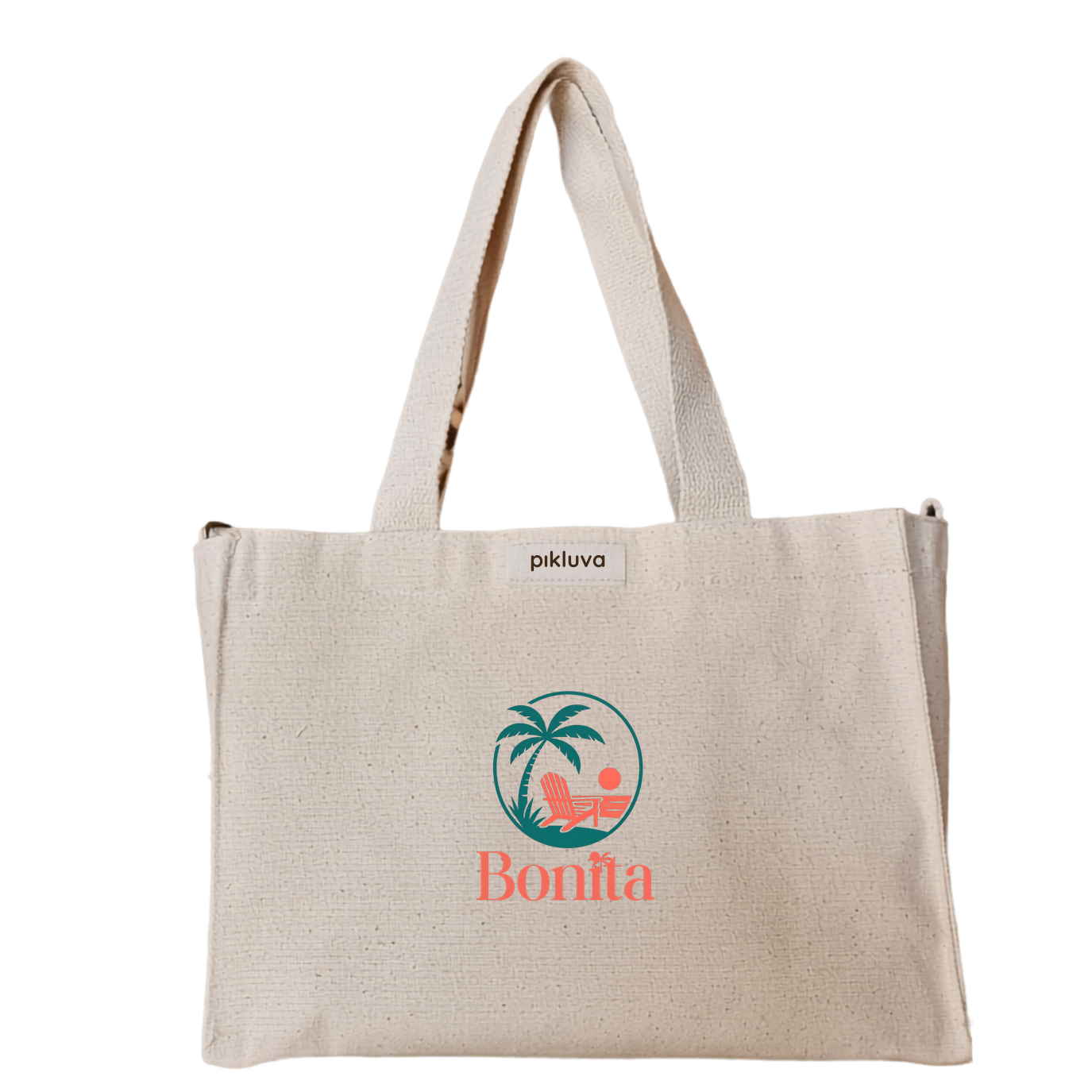 Tropikal Rahatlık Bonita Çanta Tasarımı Tropical Comfort Bag Design Baskılı Mini Kanvas Bez Kalın Dik Durabilen Kumaş