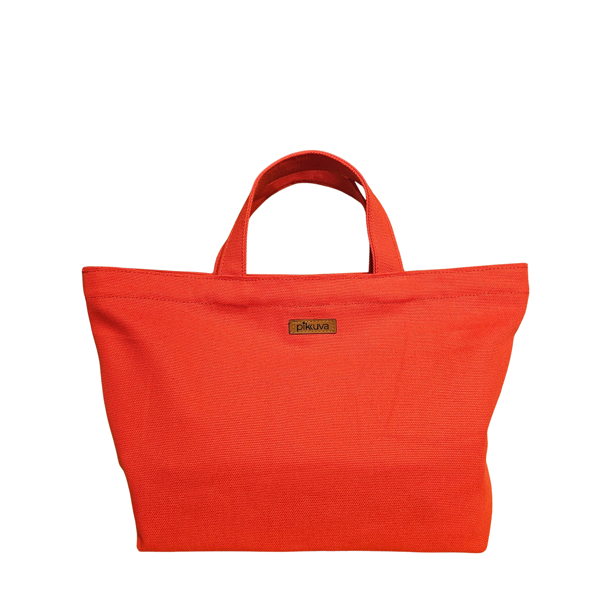 Red-Handled Snap Closure Red Canvas Bag