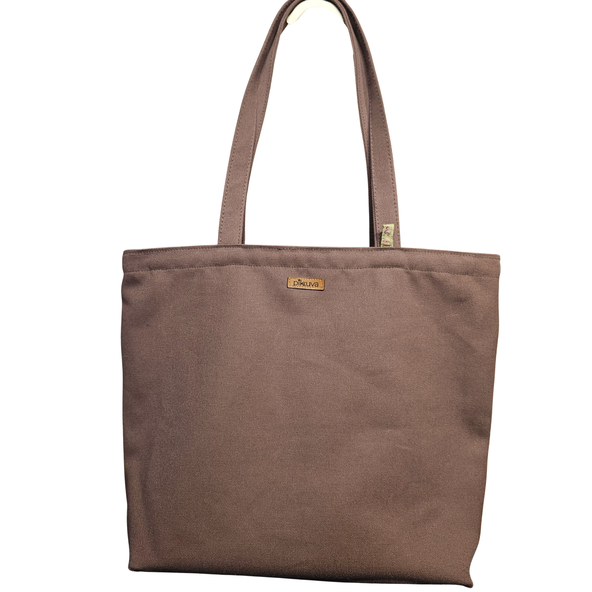 Model-5 Cat Blue Rigid Tote (Stiff Bag) - Fabric, 460g Canvas, Brown, Lining, Poplin, Light Green Ground with Yellow Flowers, Velcro, 2cm Width, Black, Zipper, Type-6 Bone, Dark Brown, Tag, Leather Pikkuva, Light Tan, Keychain