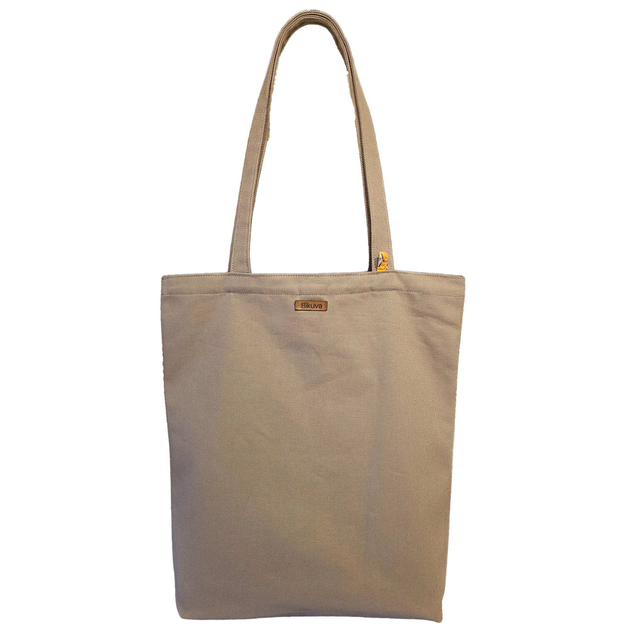 Beige Handle Snap Closure Beige Canvas Bag