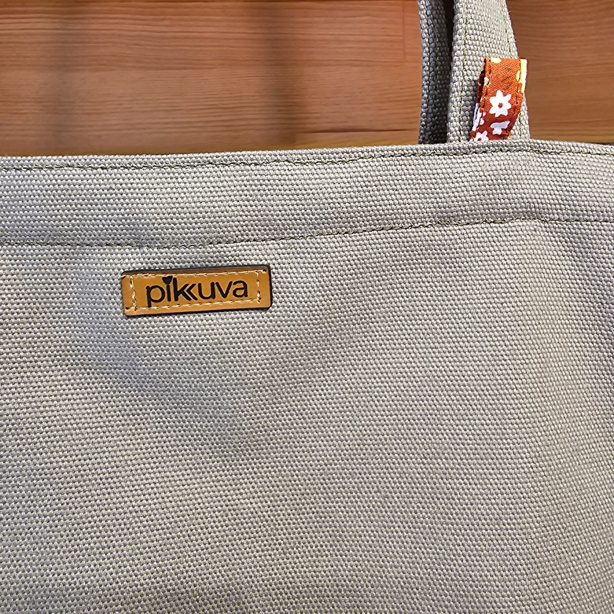 Light Khaki Handle Snap Closure Light Khaki Canvas Bag image 3