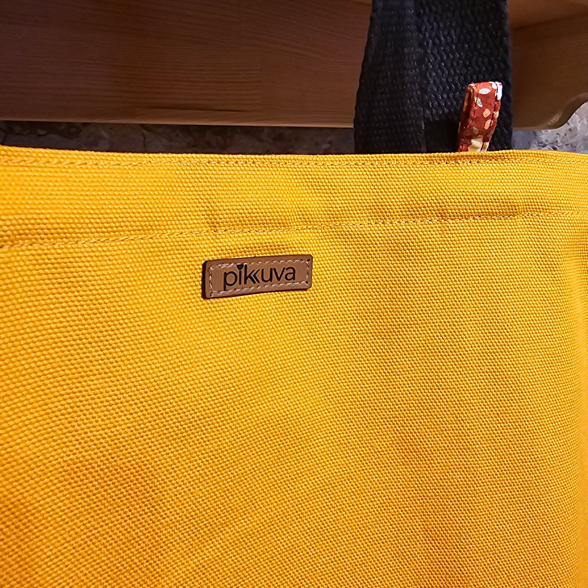 Canvas Bottom Long Bag - Fabric, 380gr Canvas, Orange, Lining, Poplin, Wildflower Orange, Column, 3cm Column, Black, Snap, Large Snap Press, Oxide, Label, Leather Pikkuva, Light Tan image 3