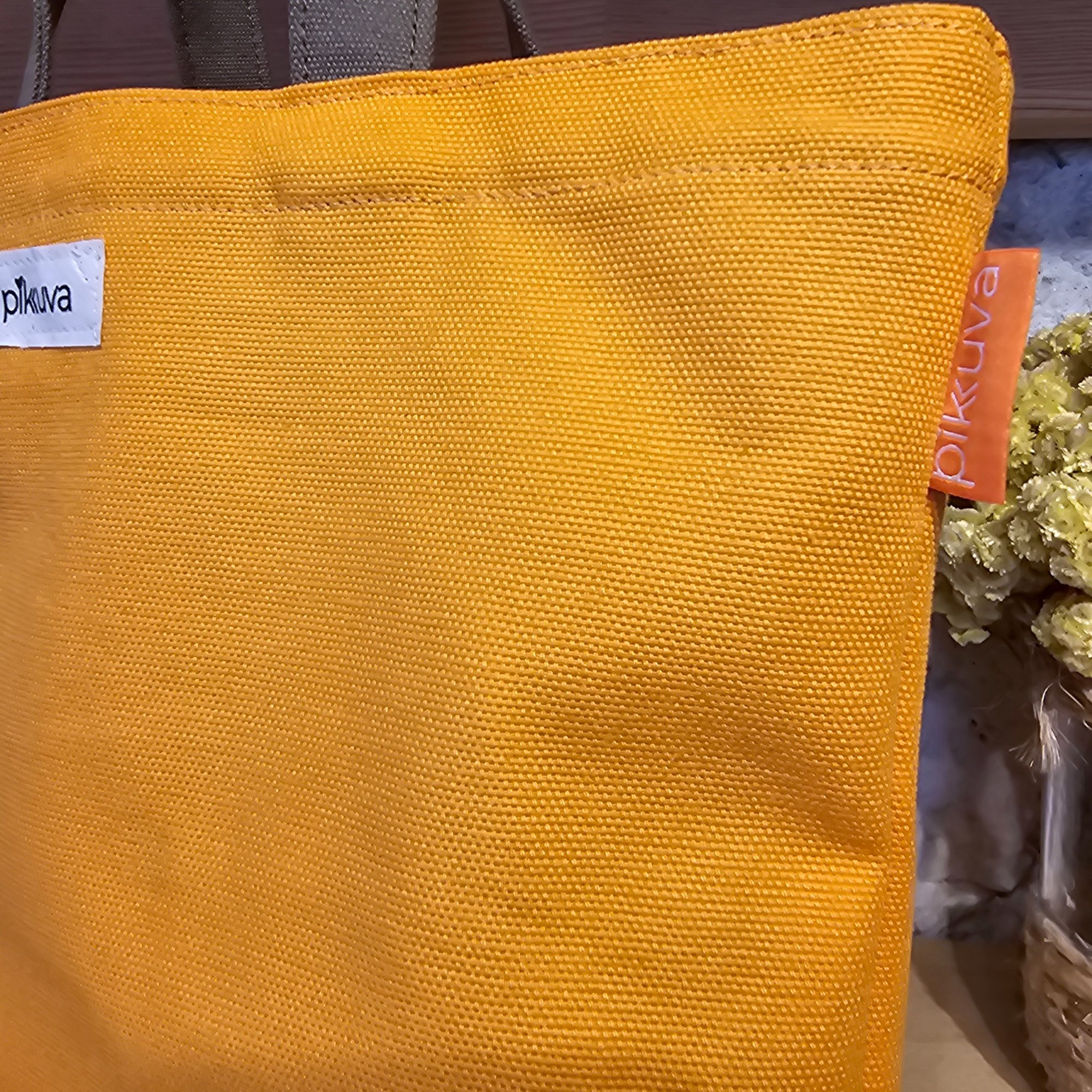 Olive Green Pocketed Olive Green Handled Orange Canvas Bag image 4