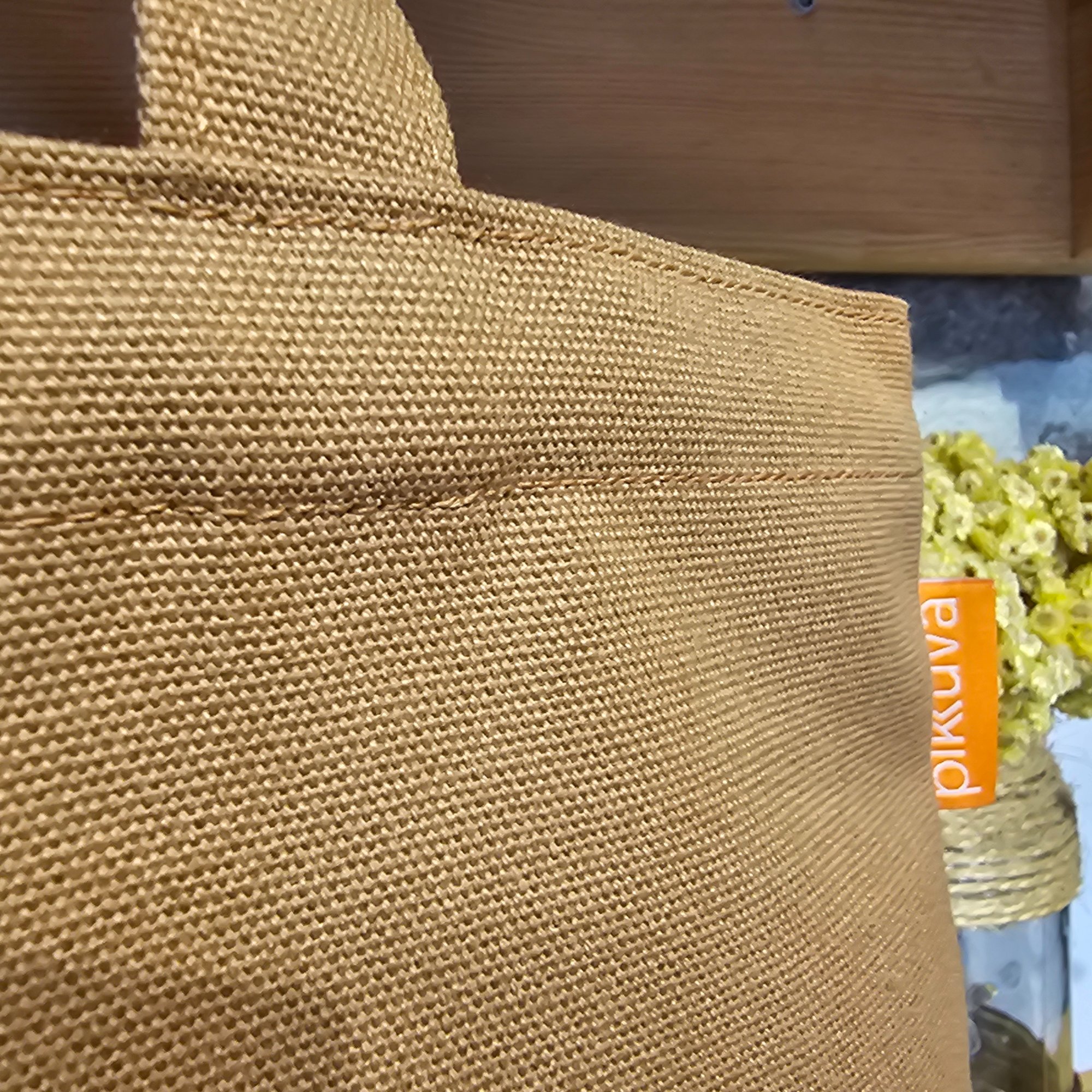 Camel External Pocket Camel Handle Camel Canvas Fabric Bag image 3