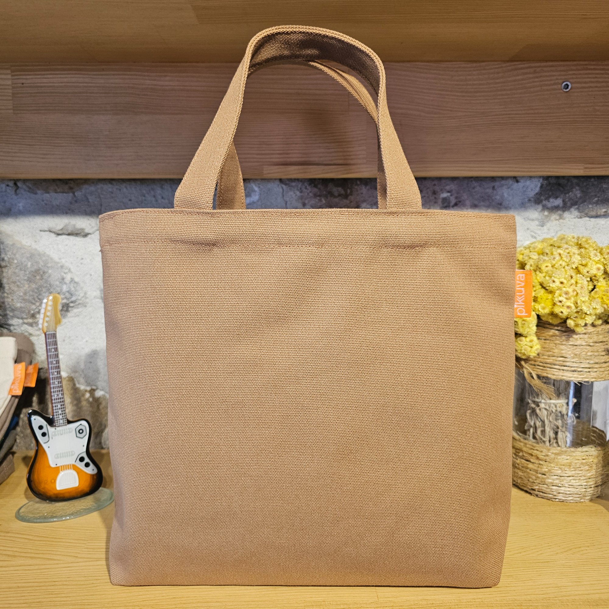 Camel External Pocket Camel Handle Camel Canvas Fabric Bag