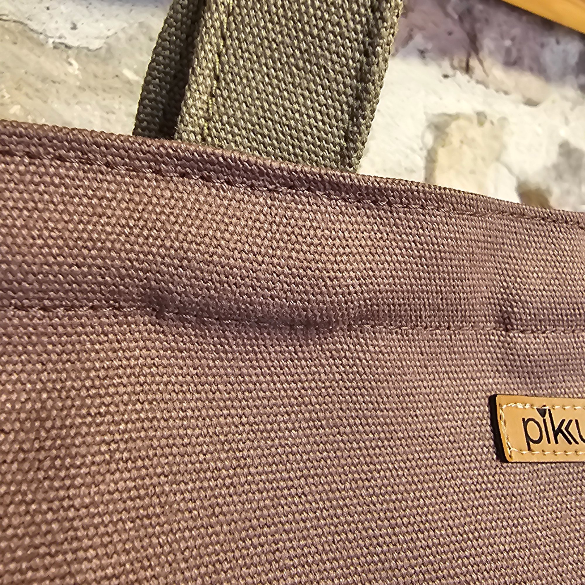 Olive Handle Snap Closure Brown Canvas Bag image 4