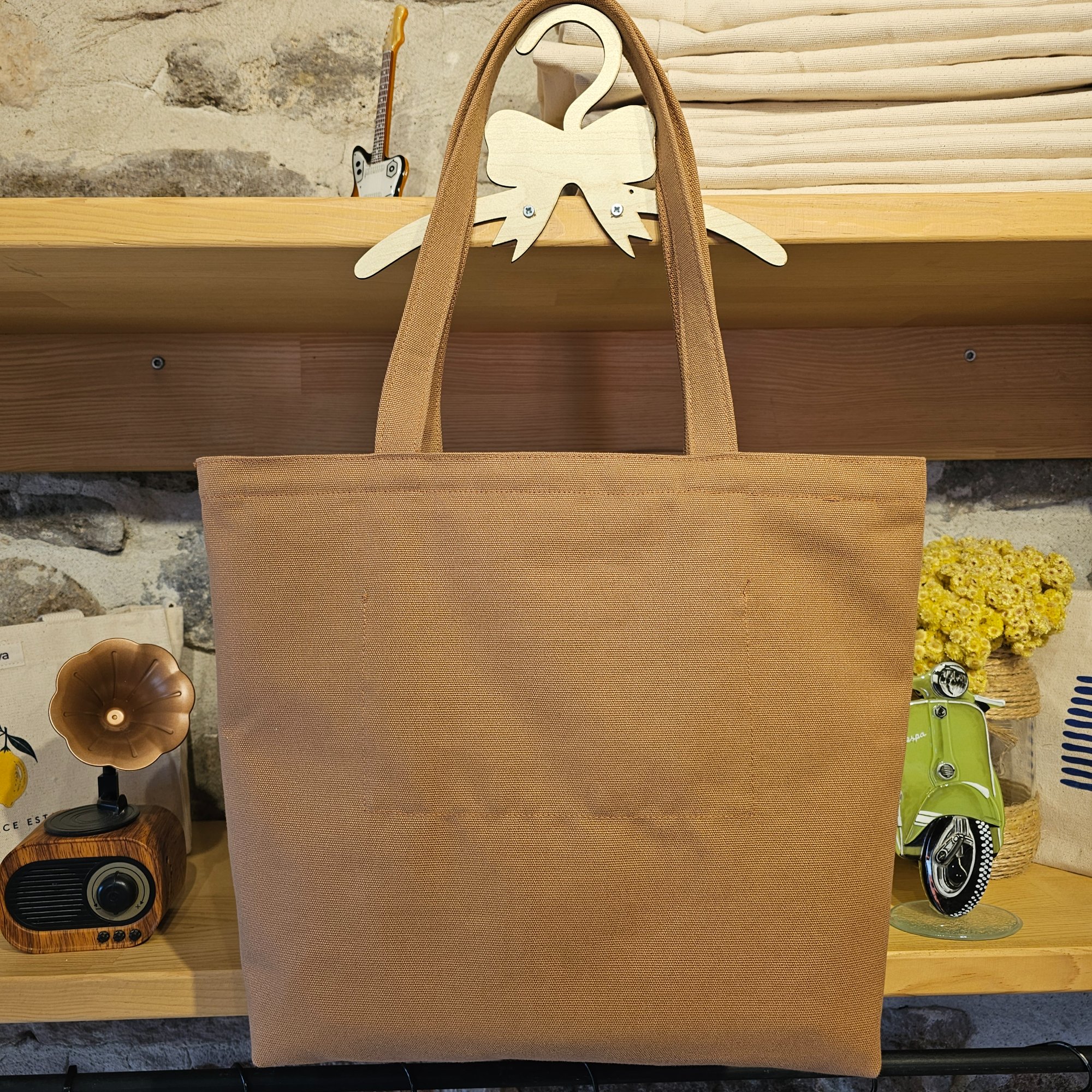 Camel Handle Zippered Camel Catbag Canvas Fabric Bag image 5